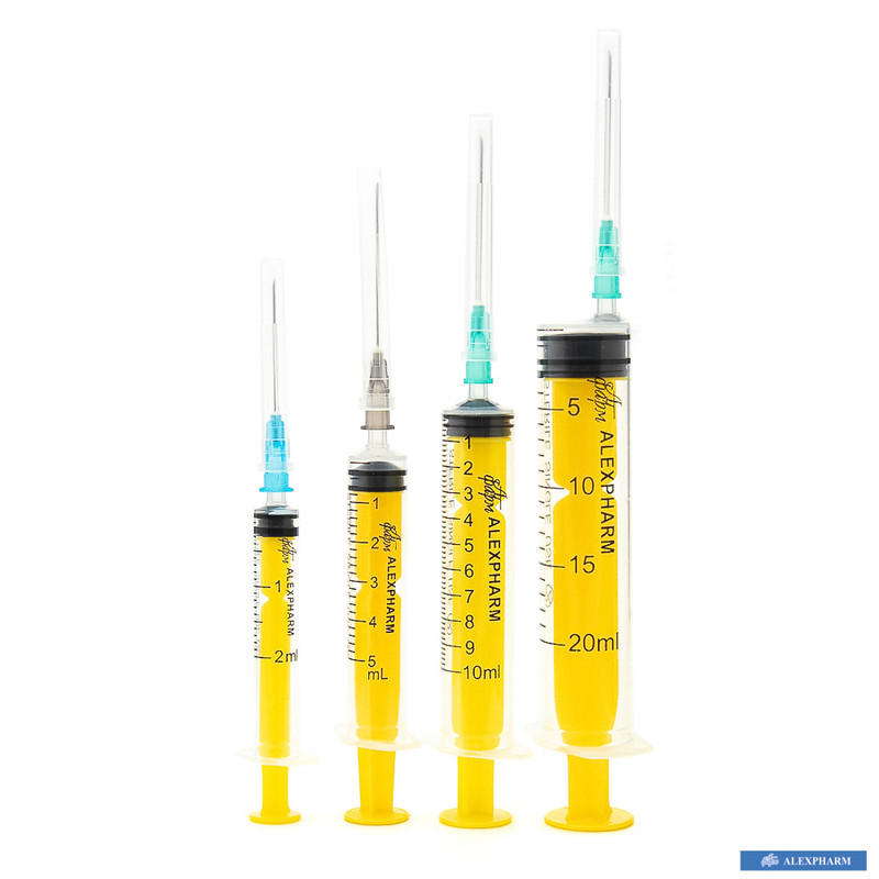 Шприц ін'єкційний 3-х компонентний одноразовий стерильний "ALEXPHARM" 20 мл Luer Slip з голкою, 21G (0,8x40 мм)